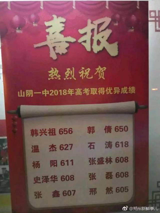 山阴一中喜报图片