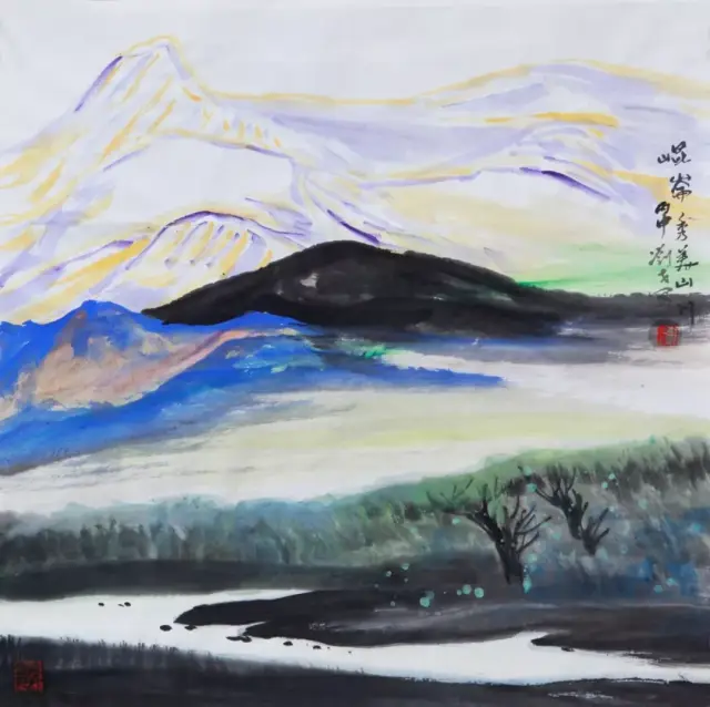 《晨雾》纸本水墨 69x69cm 2016