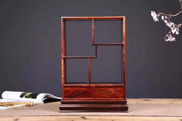 大红酸枝两抽——小博古架