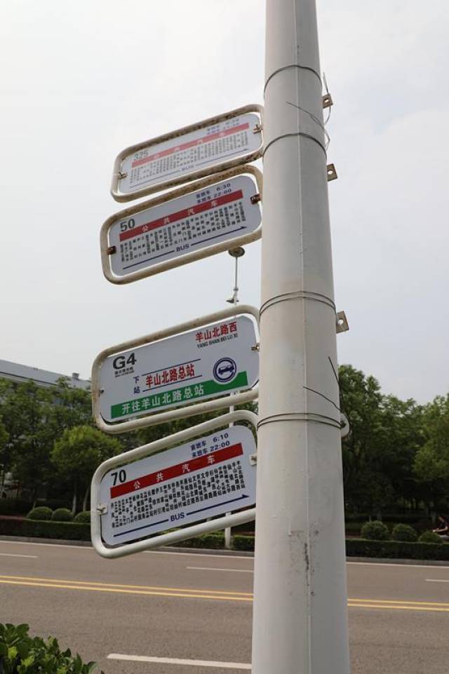 最简易的公交站牌 铁丝绑在路灯杆上 _手机搜狐网