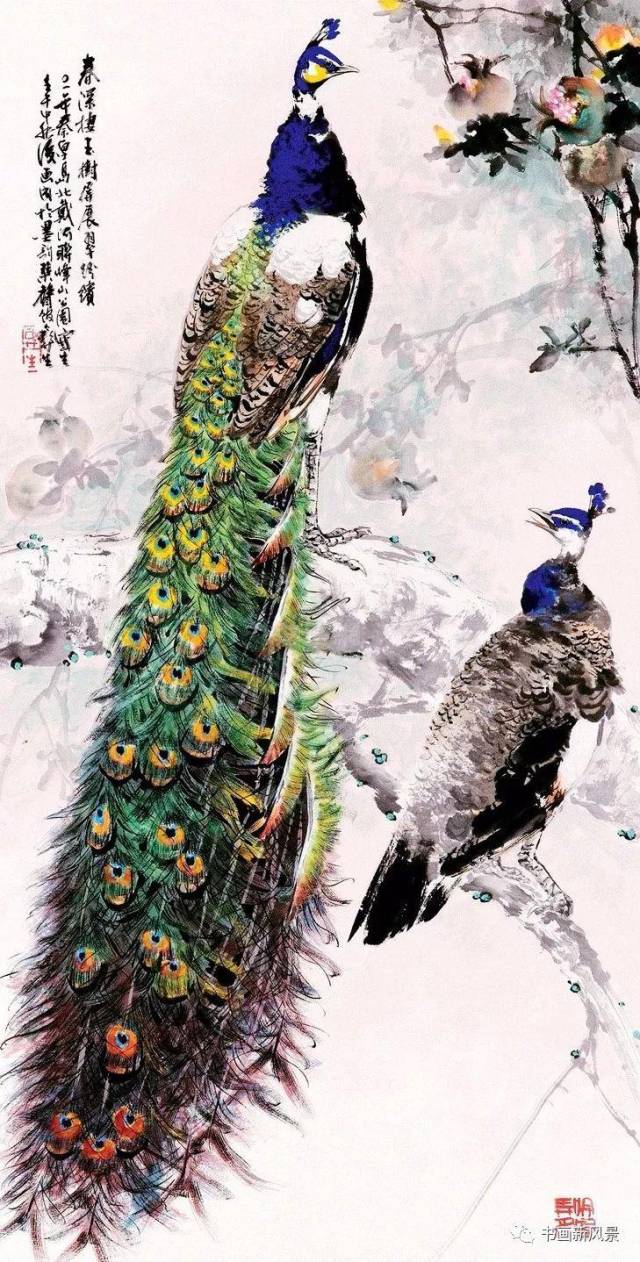 这位以画孔雀独步画坛，把孔雀画得太漂亮啦！_搜狐网