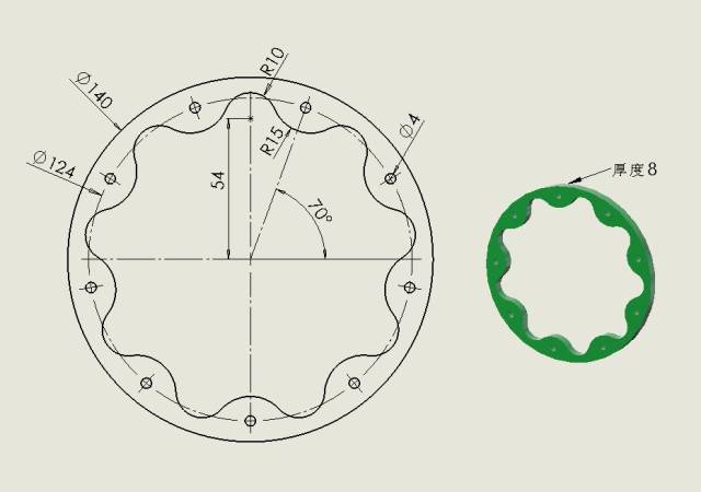 solidworks模型零件尺寸:擺線減速器