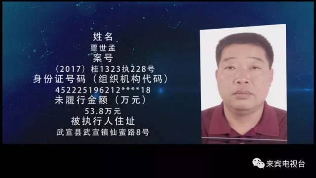 来宾又公开42名"老赖",过来认识一下!