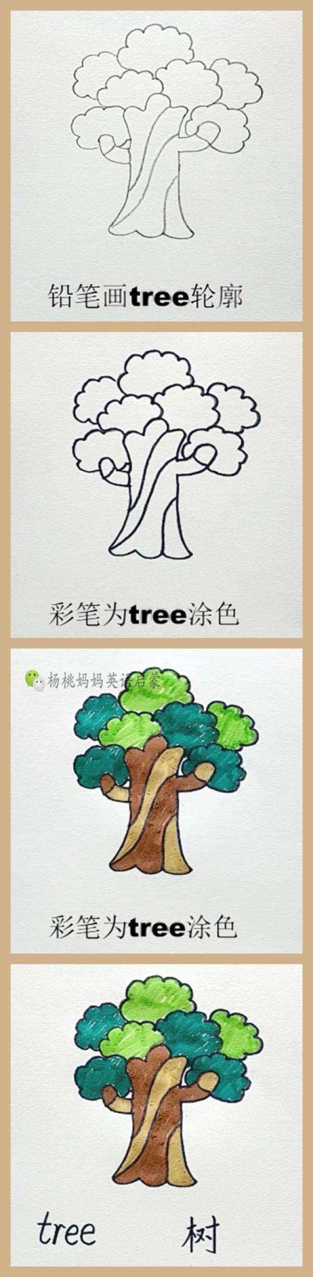 英语萌萌画| tree 树_搜狐网, image size:640x2607