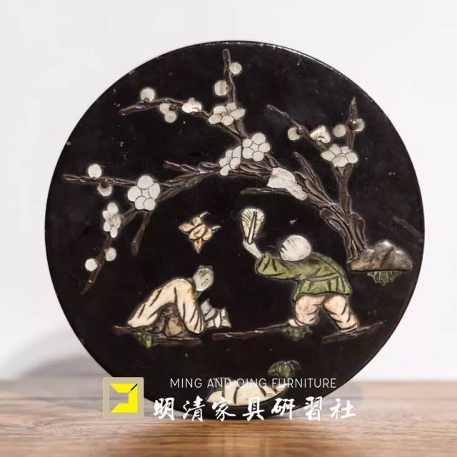 明代 古唐物 螺鈿細工 人物楼閣 石瑠 屏風 青螺 中国古玩 （中国