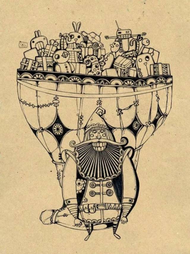 手绘- 漂亮的线条画,越南艺术家mr sith zam的插画