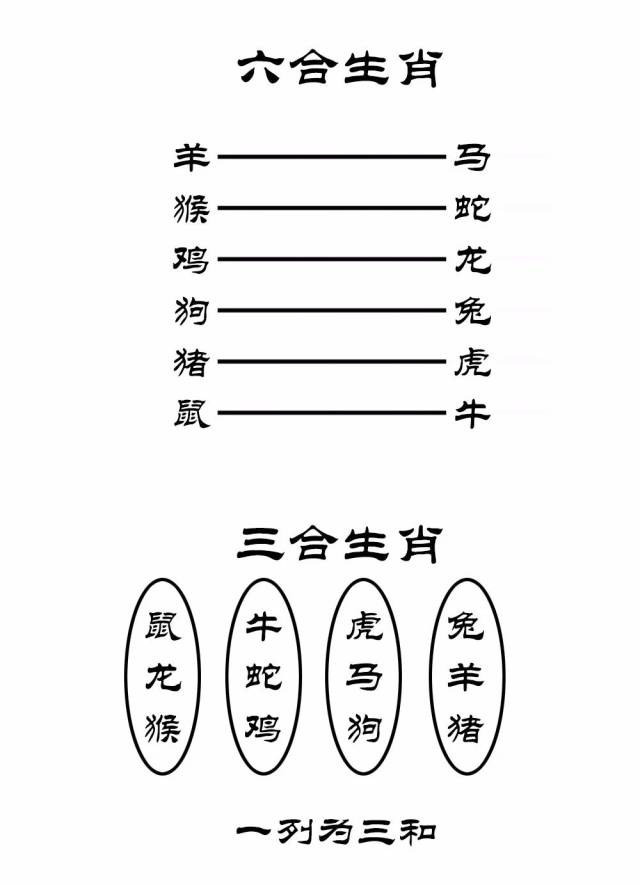 十二生肖三合图表六图片