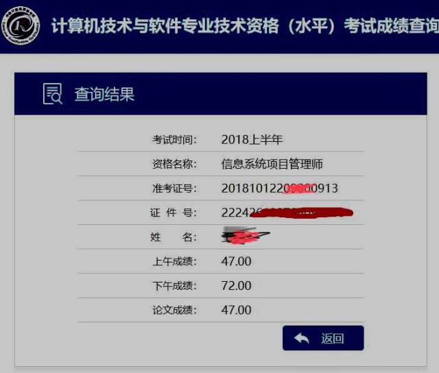 2018年上半年软考成绩出炉高项惊现满分大佬