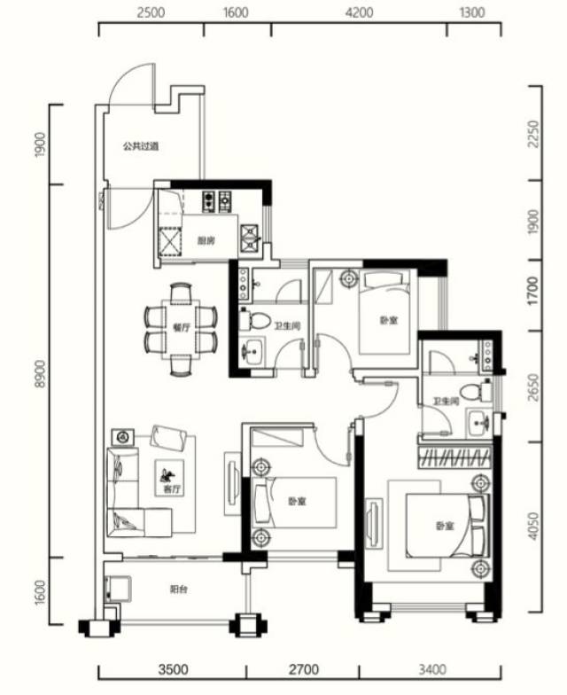 华发中央公园90平方米三房户型图 如此配套,如此产品,火爆也就不足