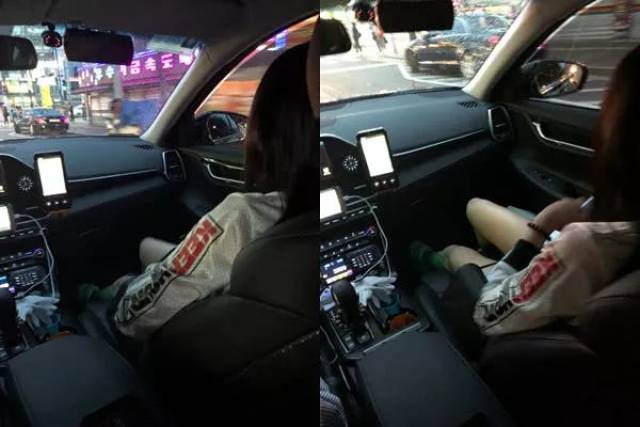 震惊美女吃坏肚子出租车上拉裤子遭闺蜜一路拍照上传网络