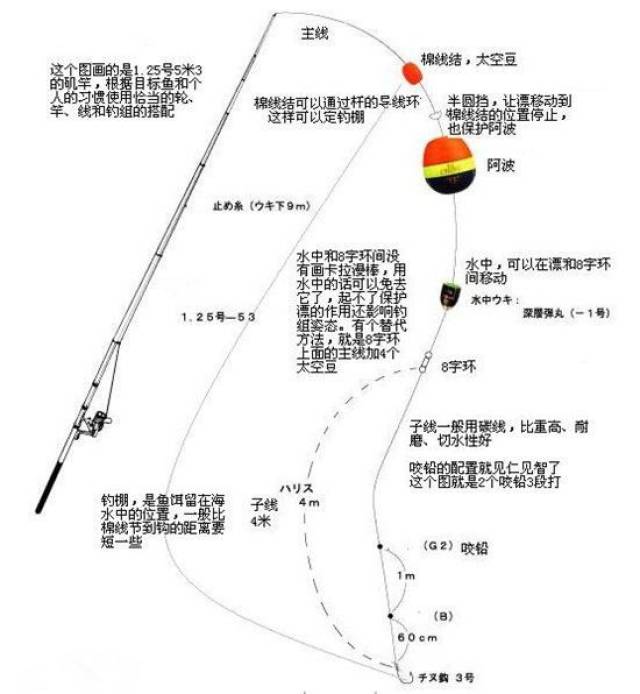 海钓黑头钓组图解图片