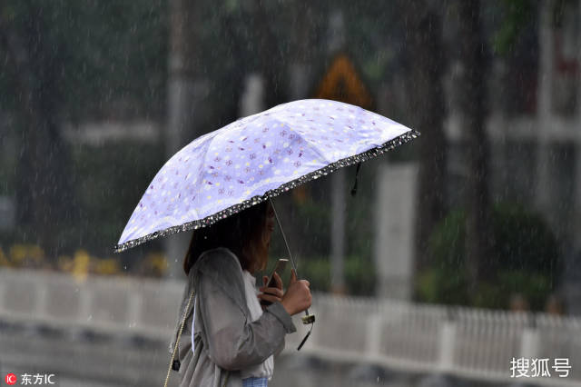 北京暴雨蓝色预警 撑熊本熊梵高星空雨伞抖帅!