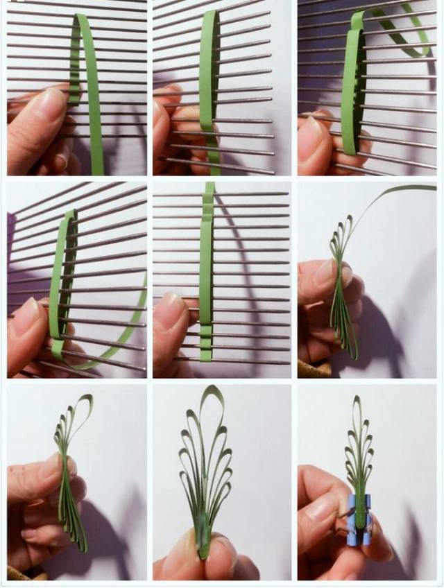 1.5mm宽54cm长春绿色一条半用衍纸梳如图绕.