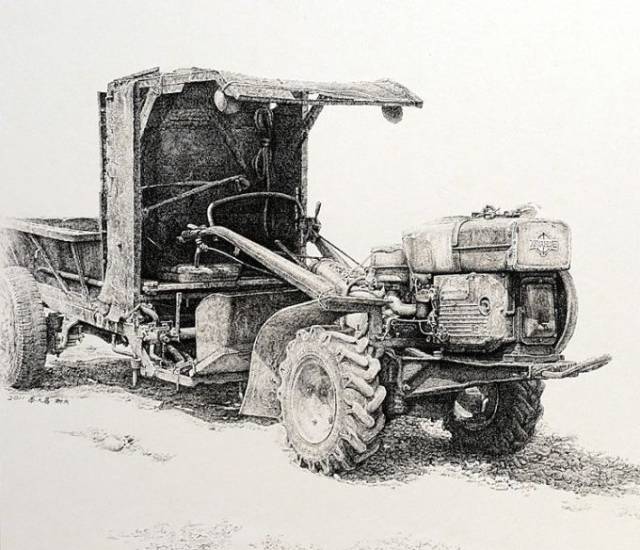 中国写实钢笔画画家的作品，堪比黑白照片，就连外国人看了都佩服_搜狐网