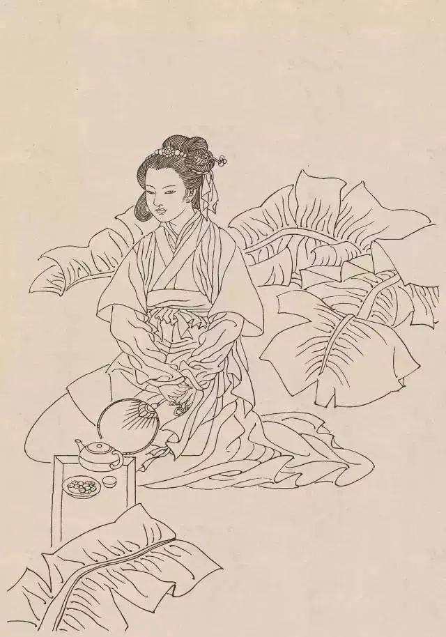 国画入门教程:白描人物线条练习