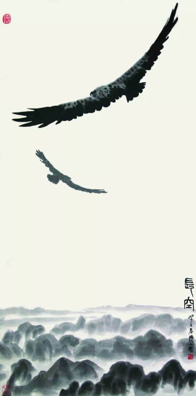 吴冠中-双燕68x136cm