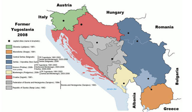 南斯拉夫解体地图图片
