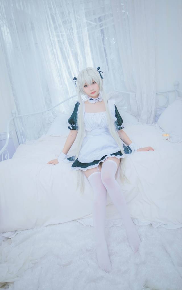 缘之空 穹妹cosplay 女仆装白丝萌妹