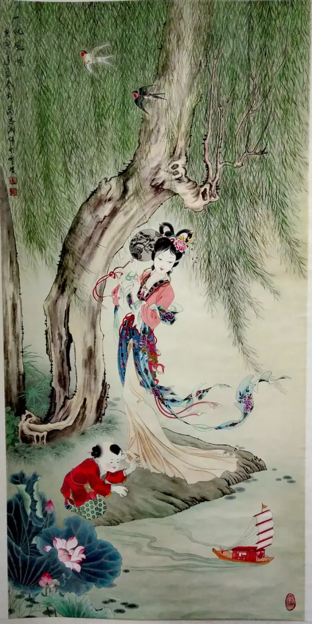 主要创作作品有《红楼梦十二金钗》,《中国古代四大美女》,《八仙》