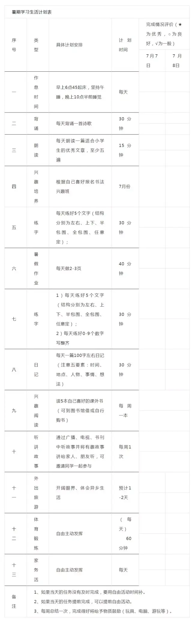 这份暑假学习计划表,聪明的家长都在打印!