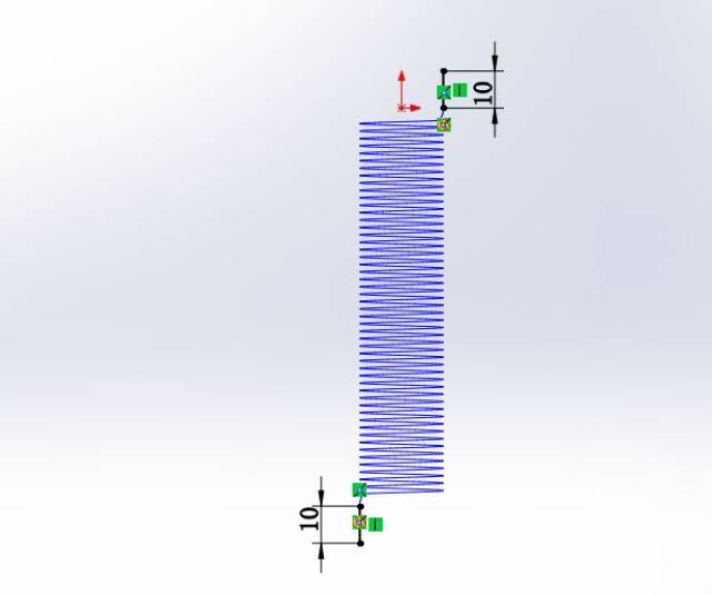 solidworks简单建模:双耳拉伸弹簧(螺旋线,套合样条曲线)