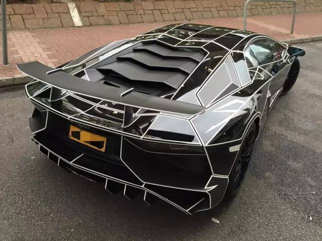 黑色兰博基尼aventador sv tron style