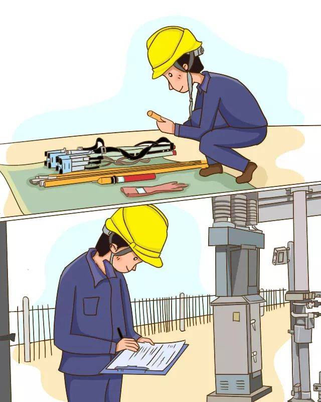 电力工人漫画维护图片