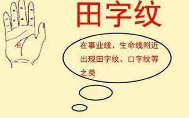 事业线附近有田字纹是啥意思?