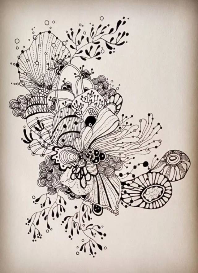 手绘-单色线稿,上色练习素材