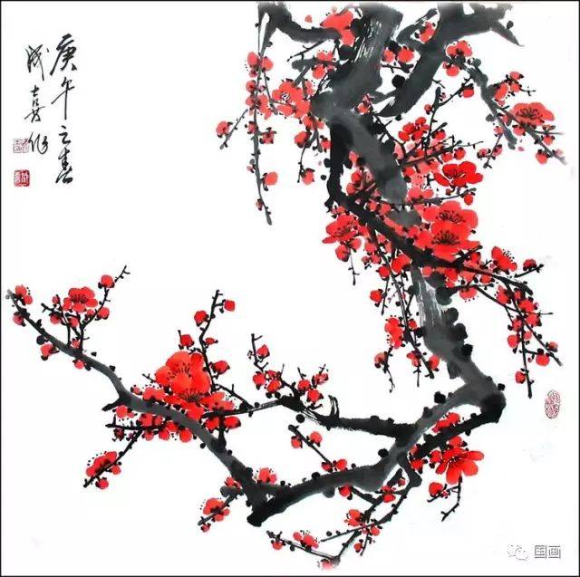 小写意花卉《梅花》画法与作品赏析!
