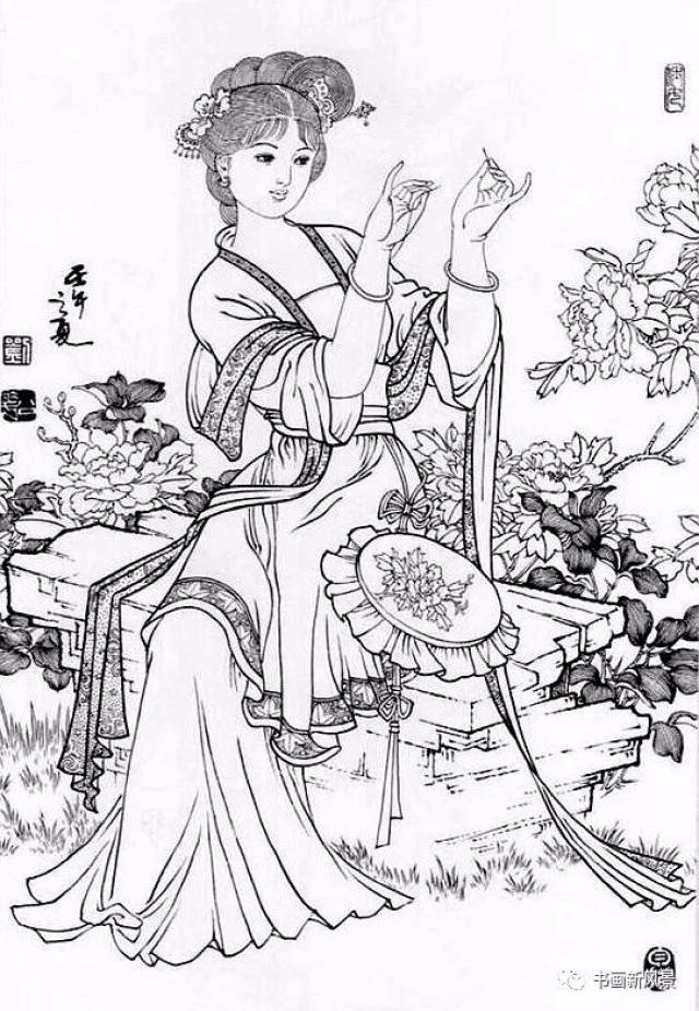 刘公华白描仕女图精选38幅