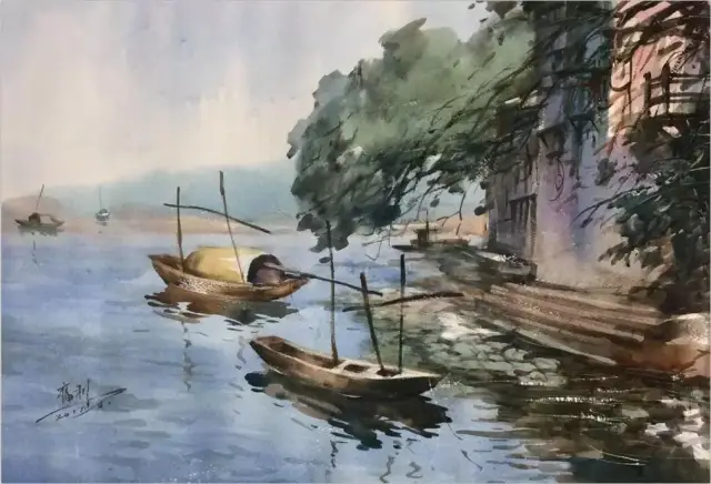 水彩画作品：艺术之路上的一抹亮色
