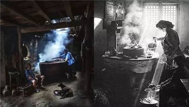 当时人们以火塘或灶坑为炉,以柴禾,树枝,麦秸等为燃料,火钳,吹火筒