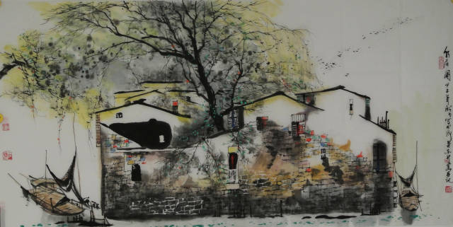 画中可以感受到这里的风景就是一幅无需泼墨的天然山水画卷
