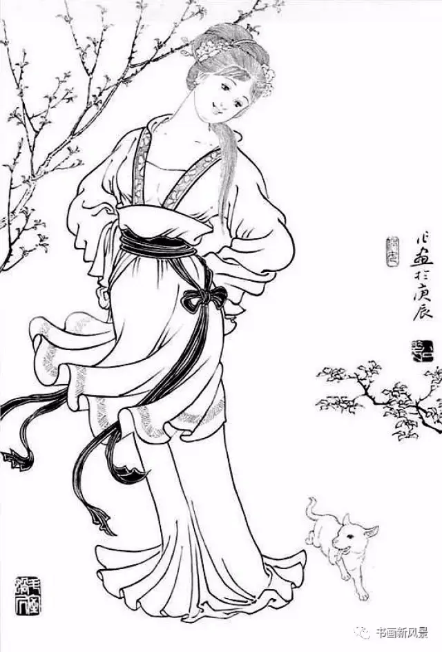 【邀您欣赏】刘公华白描仕女图精选38幅!