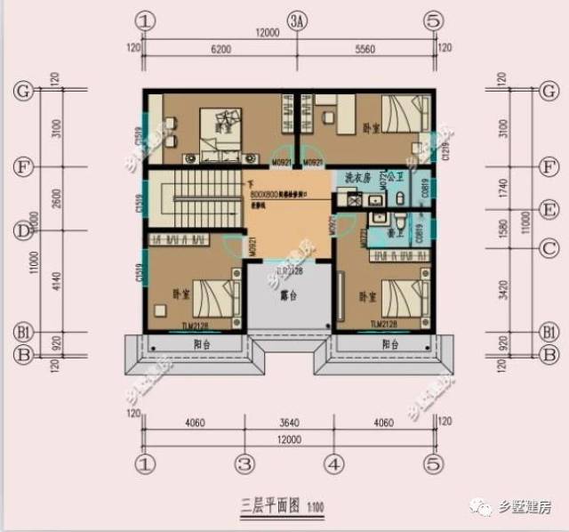 農村宅基地自建別墅,長寬相近,正方形的別墅外觀大氣有面子!