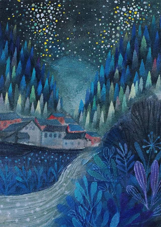 4 最后,再用 丽唯特专业级丙烯马克笔 覆盖出远山的细节 整幅作品就