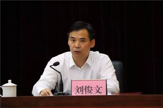 市委常委,副市长刘俊文讲话.