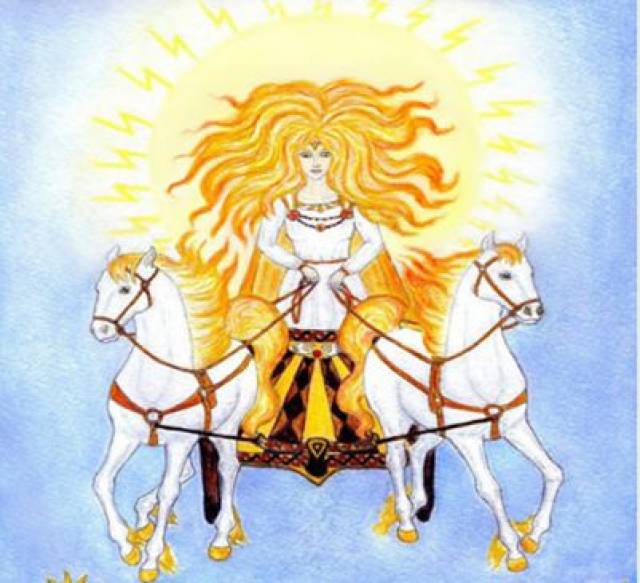 在英国人信奉的北欧神话中,太阳是一位女神,叫作苏尔(sunne)