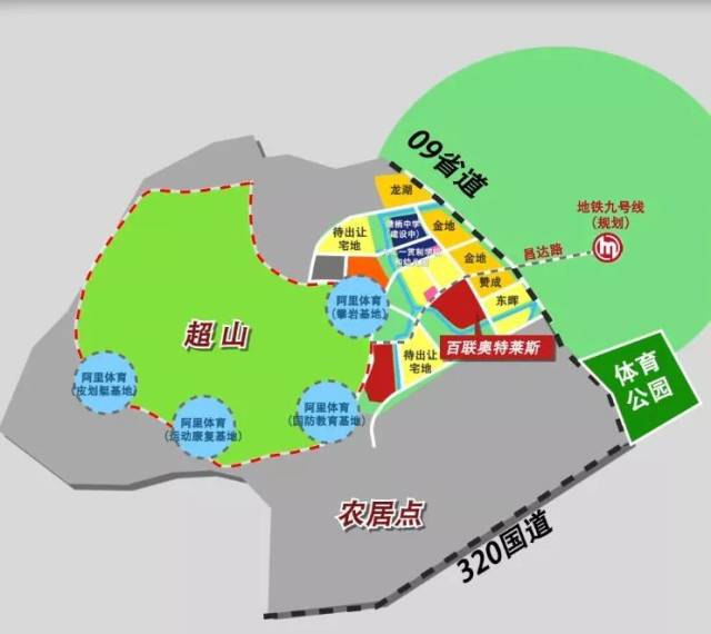 大型停车场,三大街区,超山攀岩,奥特莱斯,阿里体育新动态!