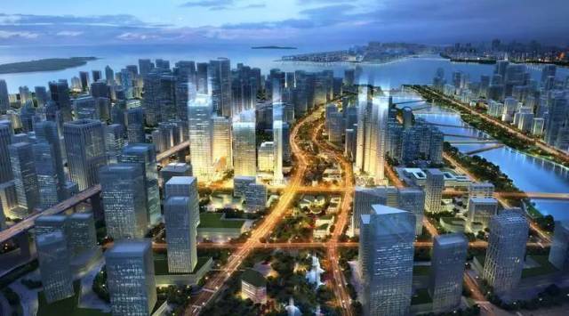 前海湾全景图,前海湾,前海湾夜景_大山谷图库