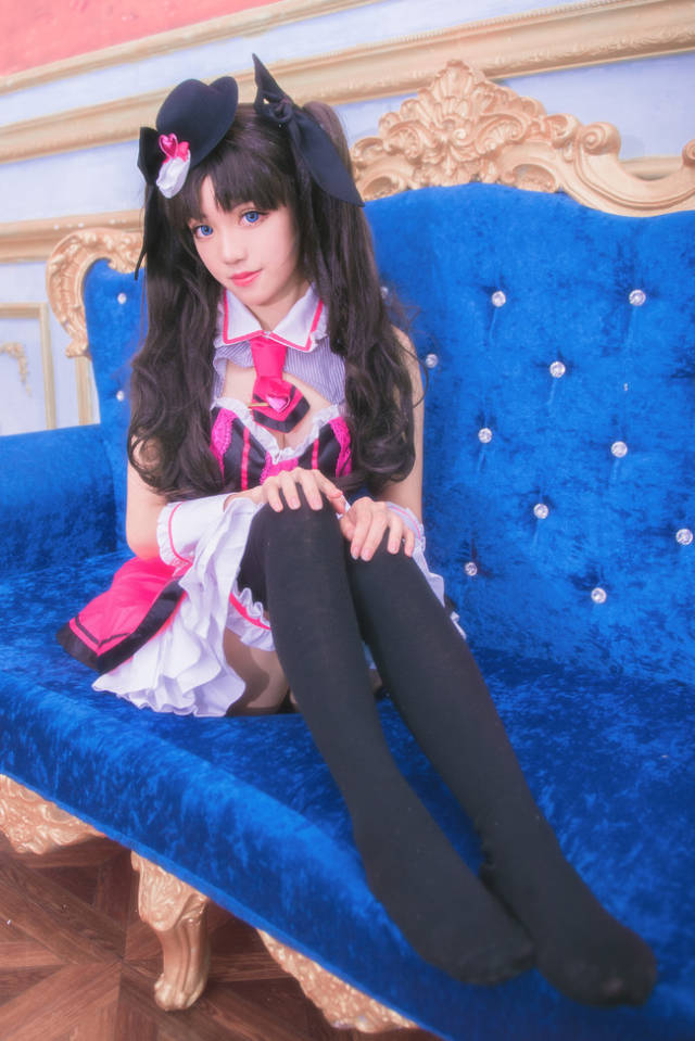 厘创团队|《fate》远坂凛cosplay,女仆黑丝装性感十足