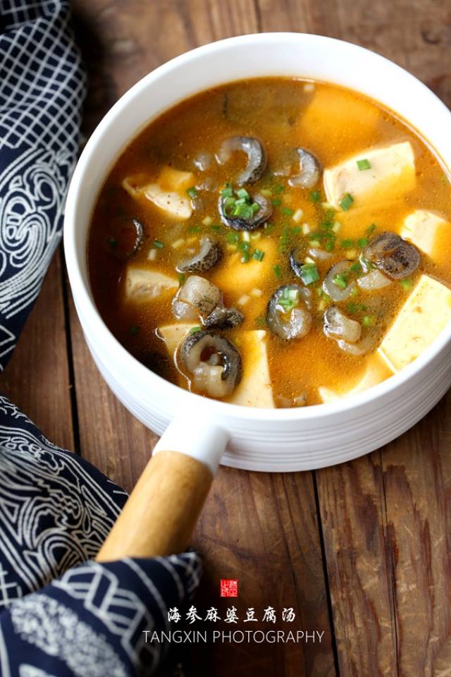 海参麻婆豆腐汤:麻婆豆腐汤料包这样开汤,别有一番麻辣滋味