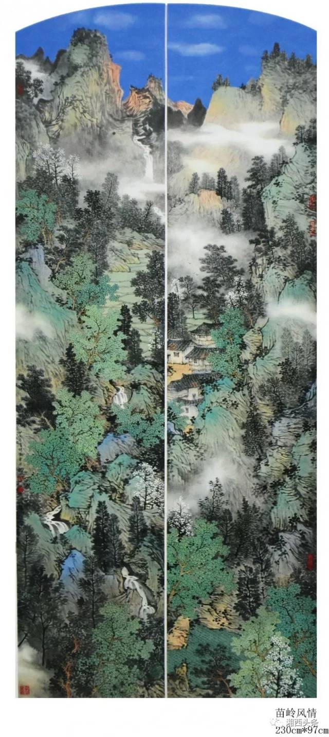 手卷作品《锦绣河山》《秋水无声》参加筑梦丹青当代青绿山水名家