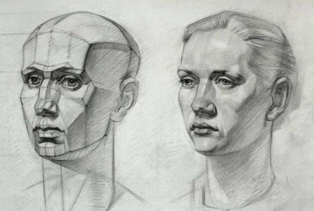 它很像初学素描人像的时候会练习到的脸部块体分割,只不过是stephen