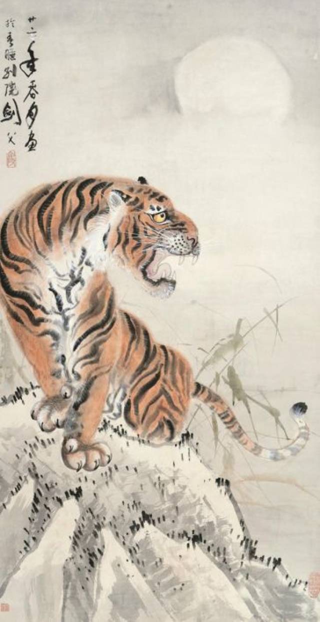 岭南画派创始人高剑父笔下的老虎史上一绝雄风万里