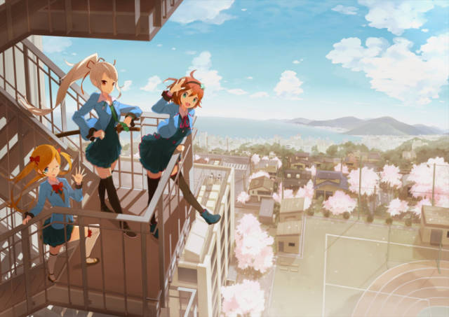 日本插画师 富冈二郎 清新的校园生活插画