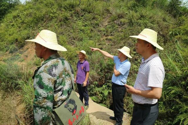 信宜市委常委,钱排镇党委书记梁荣晓实地察看银岩顶.