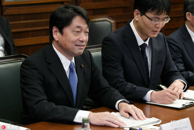 俄罗斯莫斯科,日本防卫大臣小野寺五典访问俄罗斯,与俄罗斯国防部长