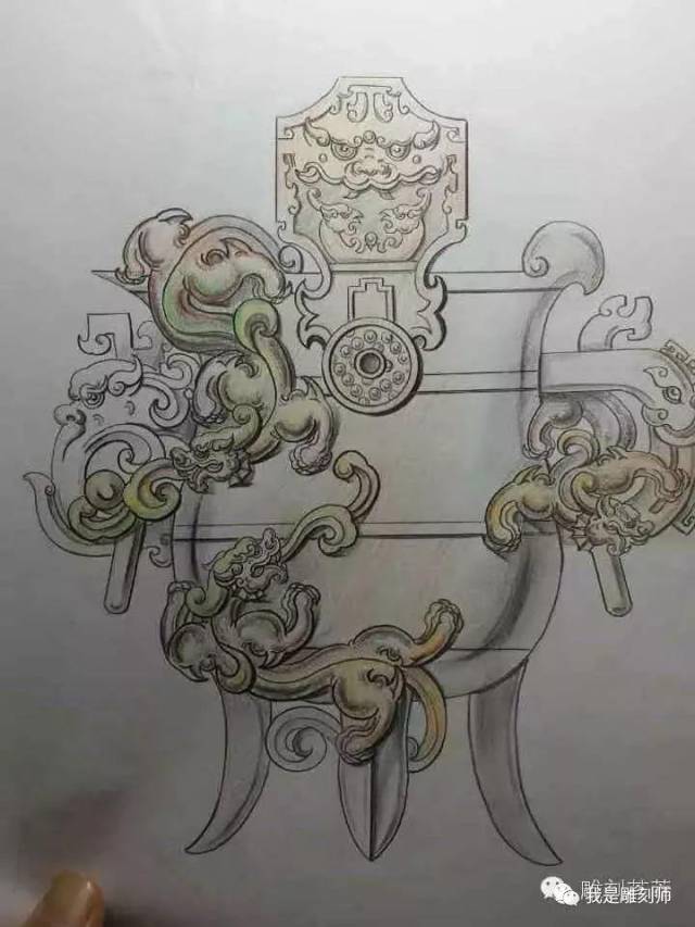 玉雕师珍藏的仿古设计图搞太美了